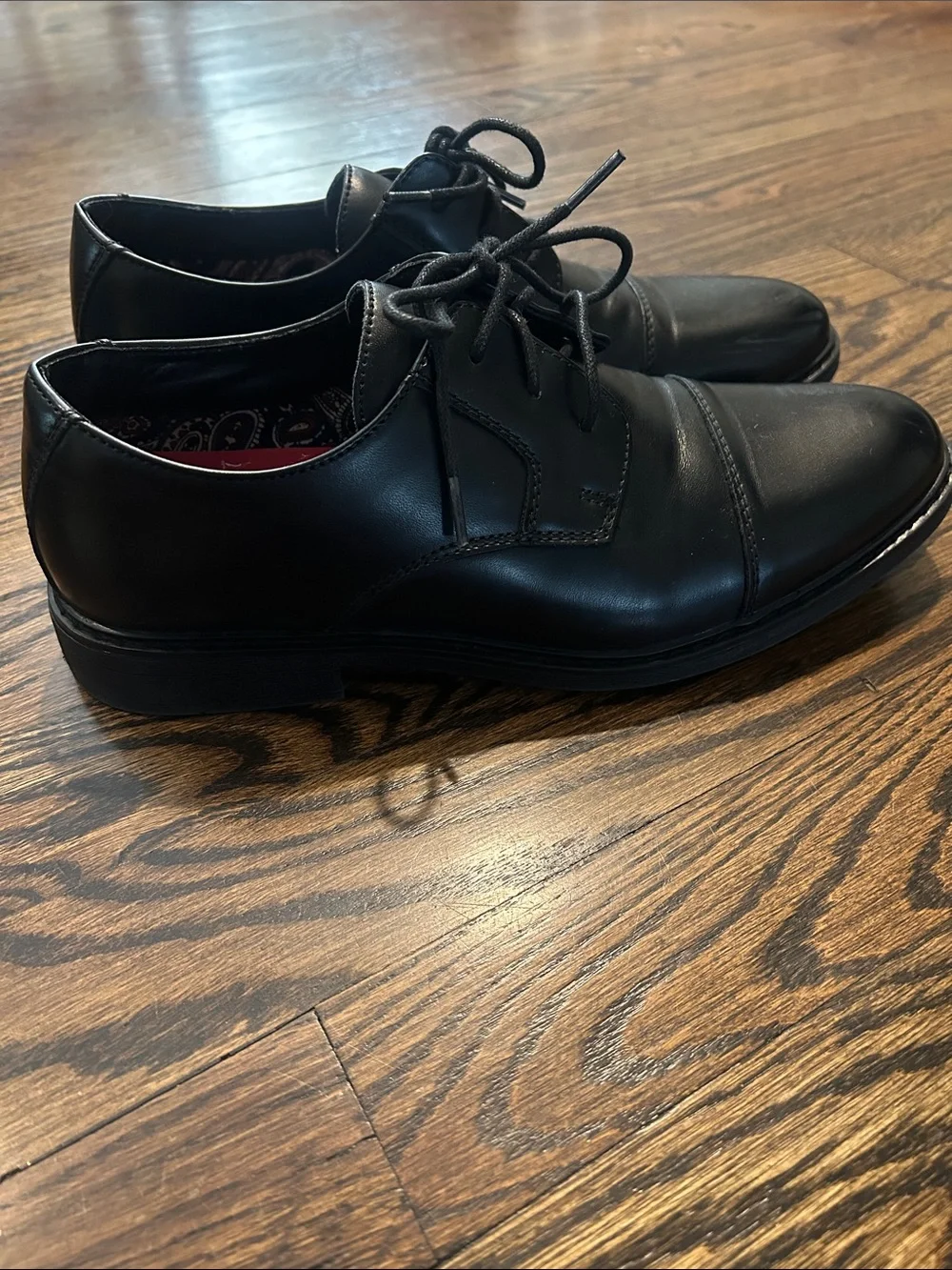 Big Boy’s Black Cap-Toe Lace-Up Dress Shoes
